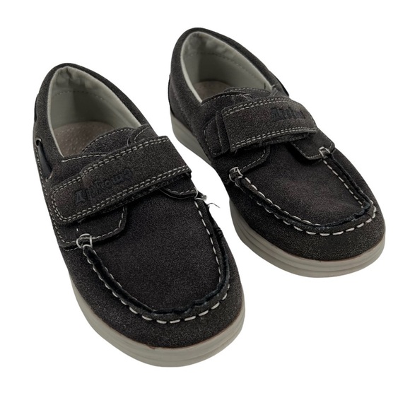 Apakowa Hook And Loop Gray Suede Loafers Size 28 Boy's - Picture 1 of 9